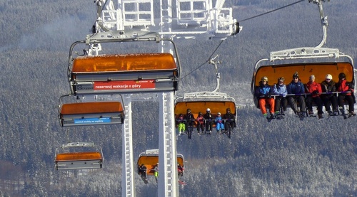 Reklama na siedzeniach gondoli .jpg